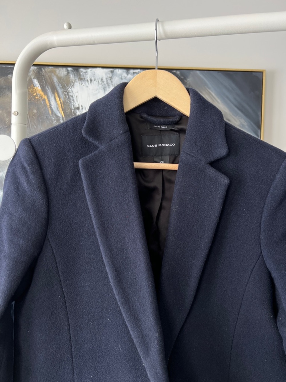 Club Monaco Dark Navy Tailored Wool-Blend Coat